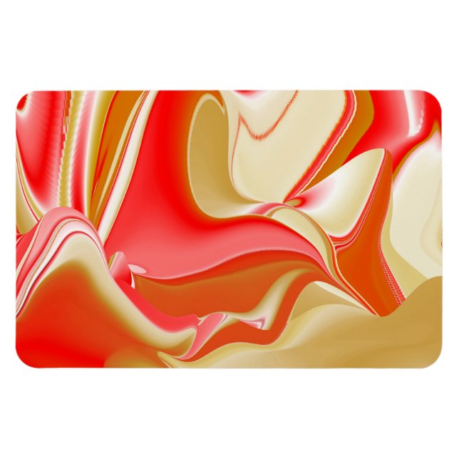 Kärlek och Guld Abstrakt 3D Rainbowart Magnet (Horisontell)