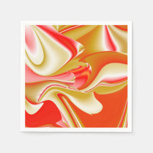 Kärlek och Guld Abstrakt 3D Rainbowart Pappersservett