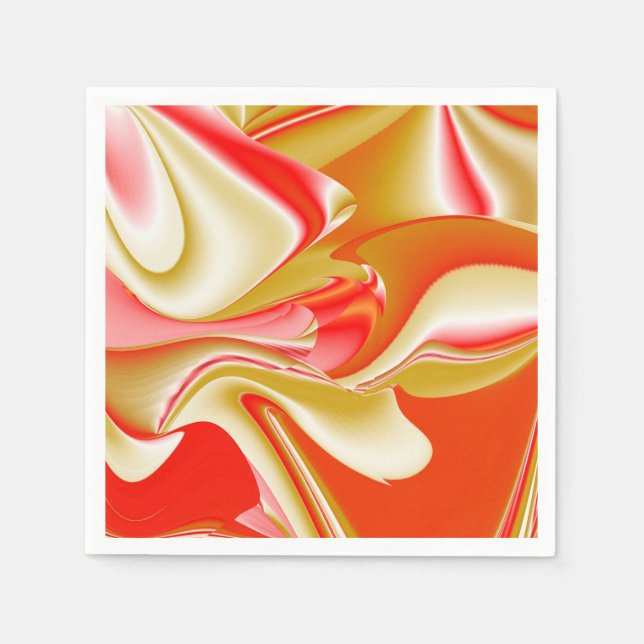 Kärlek och Guld Abstrakt 3D Rainbowart Pappersservett (Framsidan)