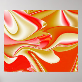 Kärlek och Guld Abstrakt 3D Rainbowart Poster