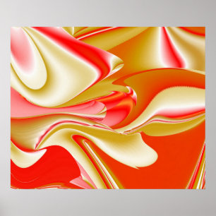 Kärlek och Guld Abstrakt 3D Rainbowart Poster