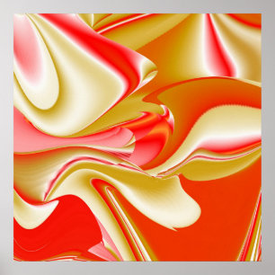 Kärlek och Guld Abstrakt 3D Rainbowart Poster