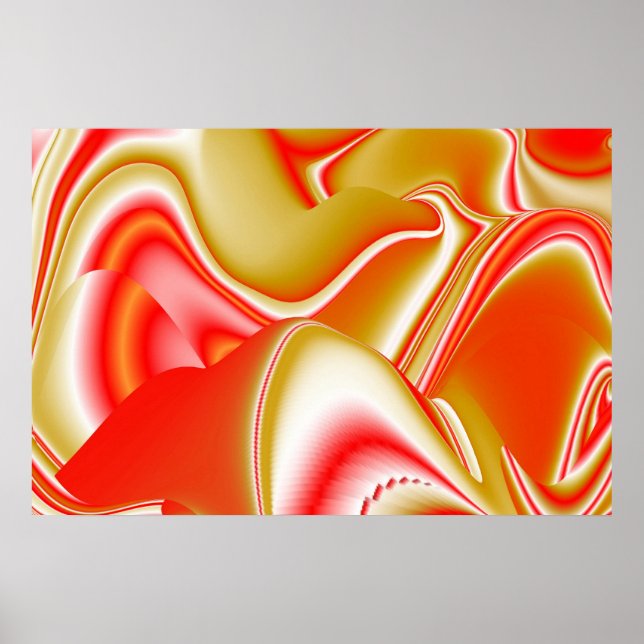 Kärlek och Guld Abstrakt 3D Rainbowart Poster (Framsidan)