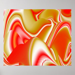 Kärlek och Guld Abstrakt 3D Rainbowart Poster