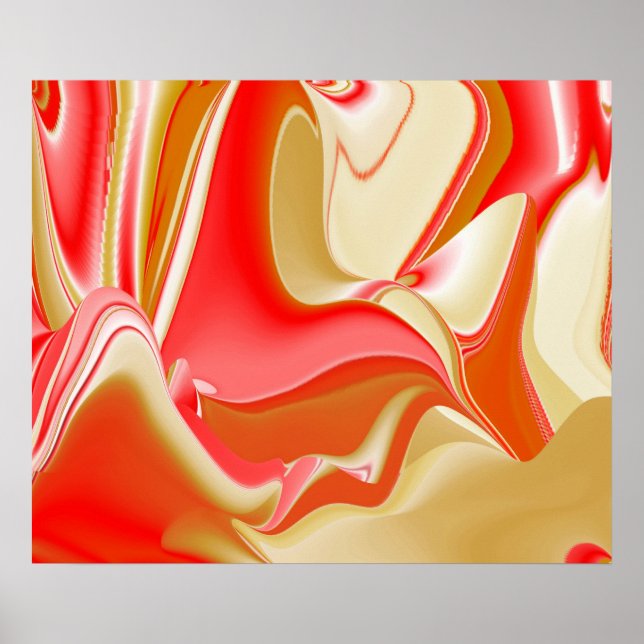 Kärlek och guld Abstrakt 3D Rainbowart Poster (Framsidan)