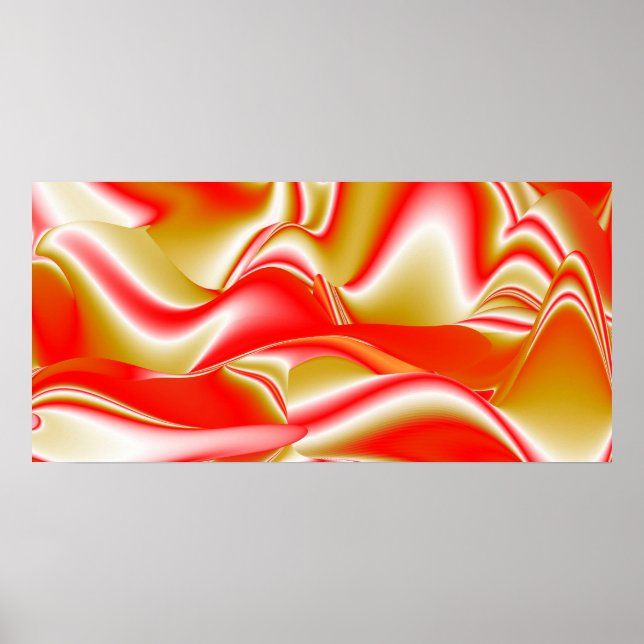 Kärlek och Guld Abstrakt 3D Rainbowart Poster (Framsidan)