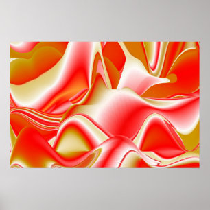 Kärlek och Guld Abstrakt 3D Rainbowart Poster