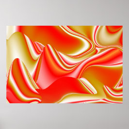 Kärlek och Guld Abstrakt 3D Rainbowart Poster