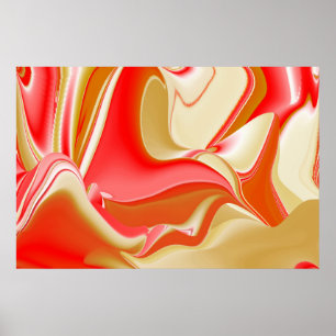 Kärlek och guld Abstrakt 3D Rainbowart Poster