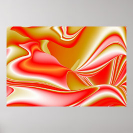 Kärlek och Guld Abstrakt 3D Rainbowart Poster