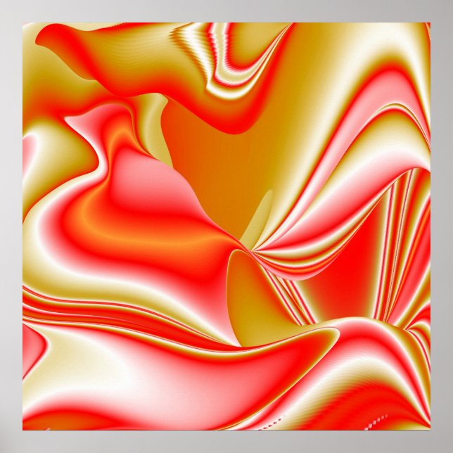 Kärlek och Guld Abstrakt 3D Rainbowart Poster (Framsidan)