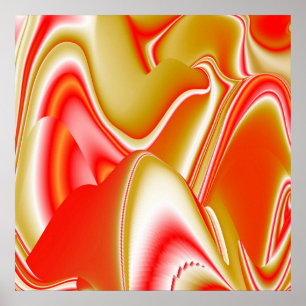 Kärlek och Guld Abstrakt 3D Rainbowart Poster