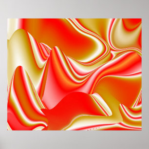 Kärlek och Guld Abstrakt 3D Rainbowart Poster