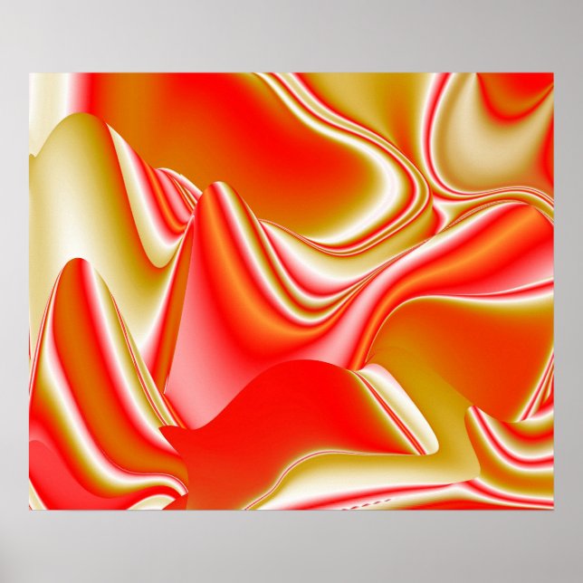 Kärlek och Guld Abstrakt 3D Rainbowart Poster (Framsidan)