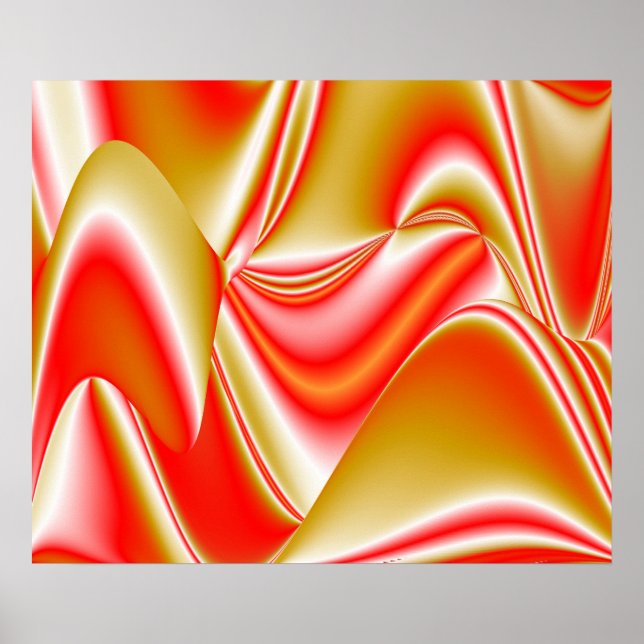 Kärlek och Guld Abstrakt 3D Rainbowart Poster (Framsidan)