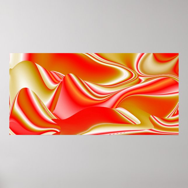 Kärlek och Guld Abstrakt 3D Rainbowart Poster (Framsidan)