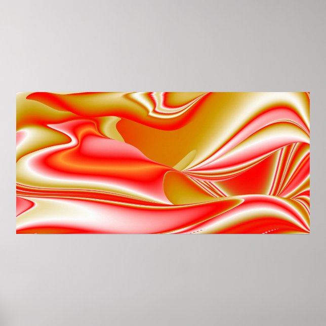 Kärlek och Guld Abstrakt 3D Rainbowart Poster (Framsidan)