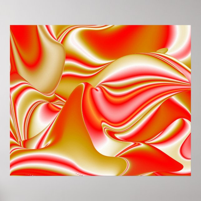 Kärlek och Guld Abstrakt 3D Rainbowart Poster (Framsidan)