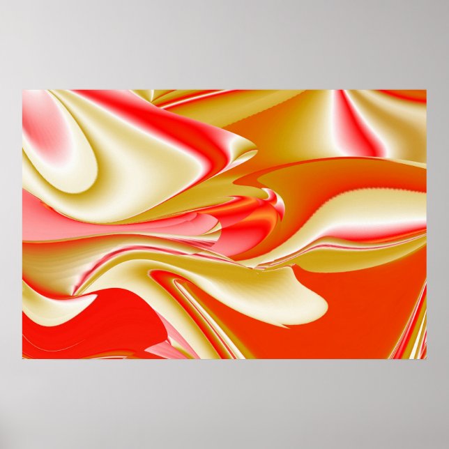 Kärlek och Guld Abstrakt 3D Rainbowart Poster (Framsidan)