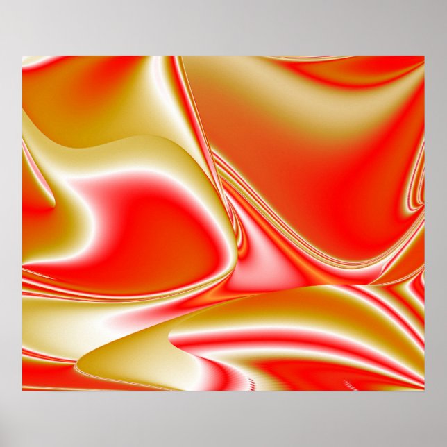 Kärlek och Guld Abstrakt 3D Rainbowart Poster (Framsidan)