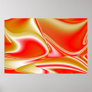 Kärlek och Guld Abstrakt 3D Rainbowart Poster