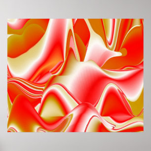 Kärlek och Guld Abstrakt 3D Rainbowart Poster