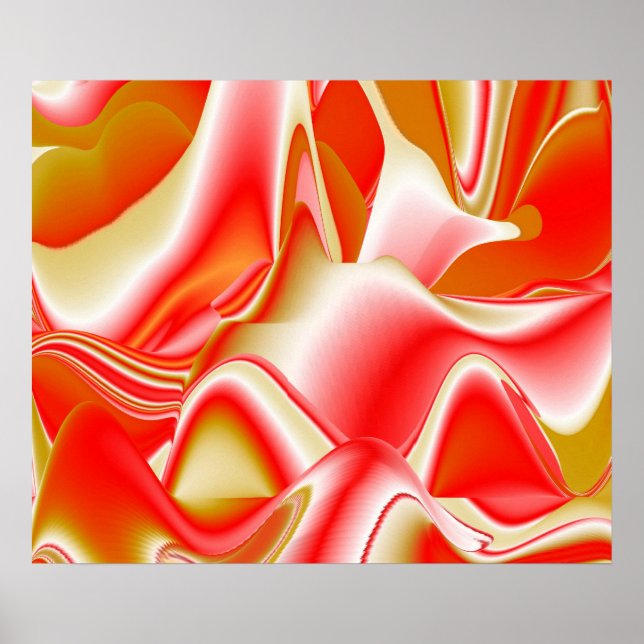 Kärlek och Guld Abstrakt 3D Rainbowart Poster (Framsidan)