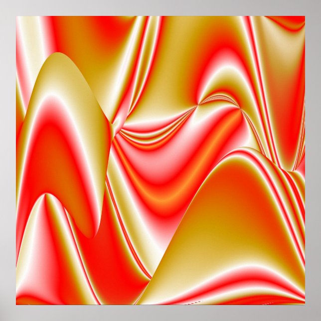 Kärlek och Guld Abstrakt 3D Rainbowart Poster (Framsidan)