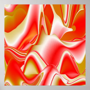 Kärlek och Guld Abstrakt 3D Rainbowart Poster