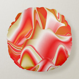 Kärlek och Guld Abstrakt 3D Rainbowart Rund Kudde