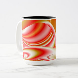 Kärlek och Guld Abstrakt 3D Rainbowart Två-Tonad Mugg