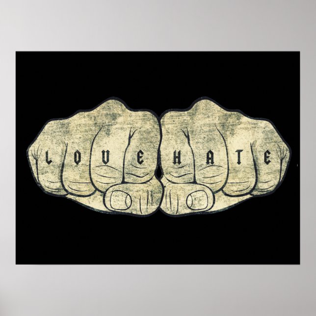 Kärlek och hattatuering poster (Framsidan)