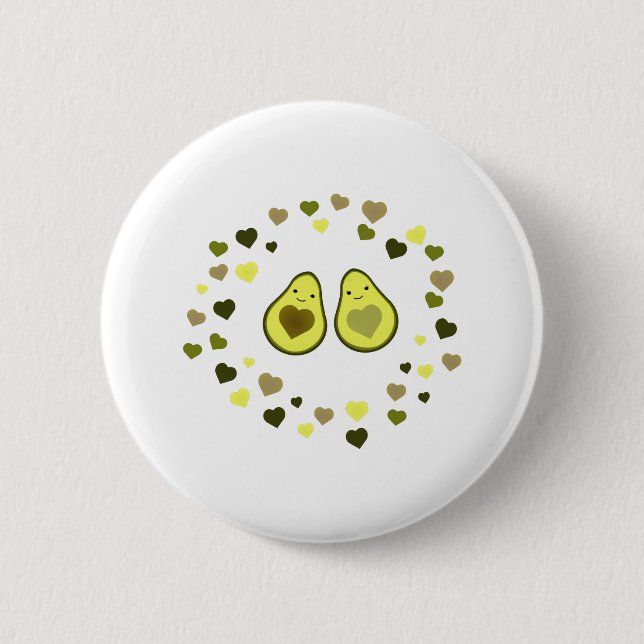 Kärlek och Hearts Avocados Knapp (Framsida)