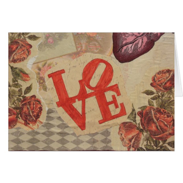 Kärlek och Hearts Hälsningskort (Framsidan Horizontal)