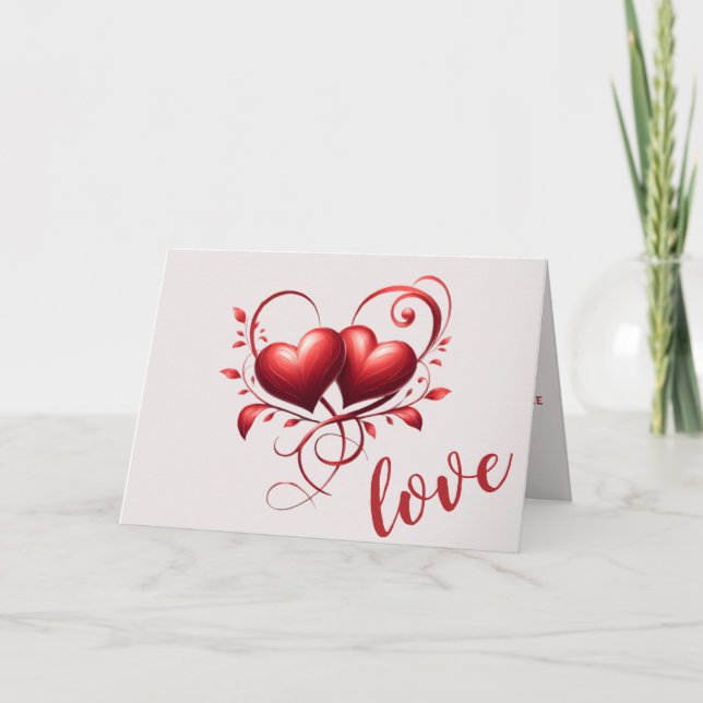 Kärlek och Hearts Helgkort (Framsida)