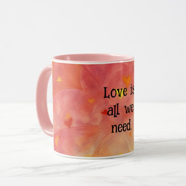 Kärlek och Hearts Personal Mugg (Framsida vänster)