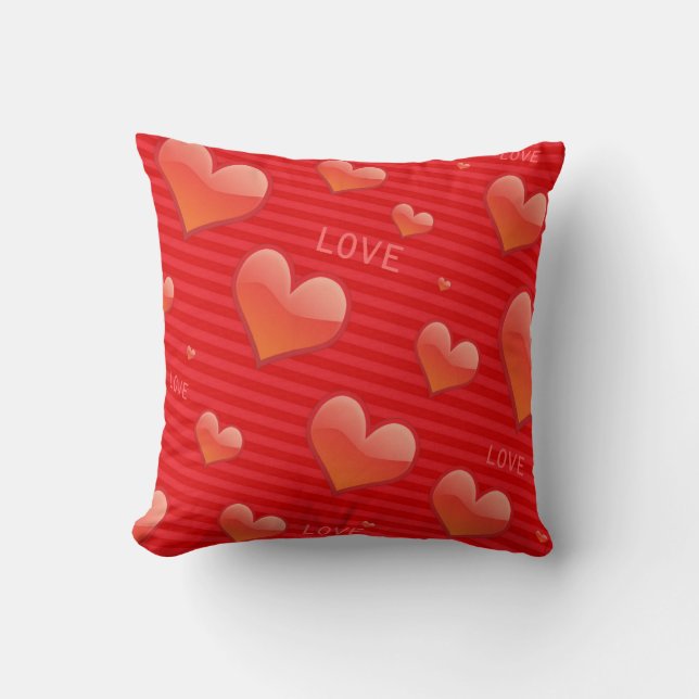 Kärlek och Hearts Valentine Pillow Kudde (Framsida)