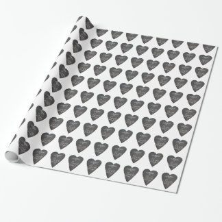 Kärlek och hjärta i krita svart tavla mönster presentpapper