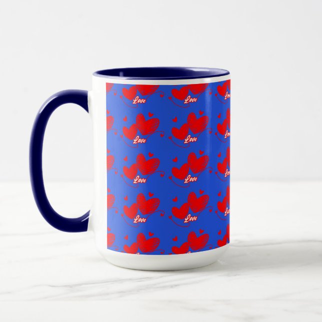 Kärlek och hjärta Romantisk design Mugg (Vänster)