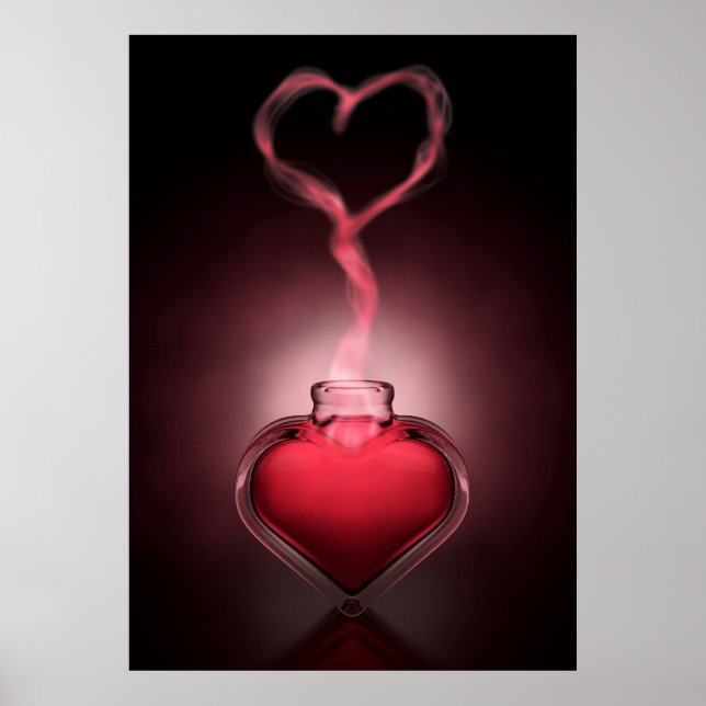 Kärlek och hjärtblommor poster (Framsidan)