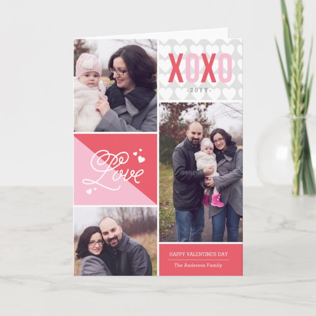 Kärlek och Hugs Photo Valentine Helgkort (Framsida)