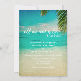 Kärlek och inbjudan till Beach-bröllop