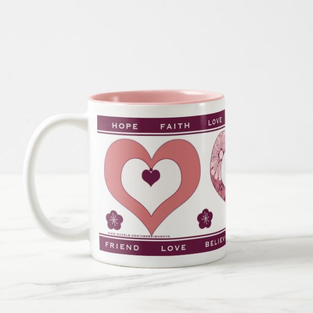 Kärlek och inspiration Heart Mugg (Vänster)