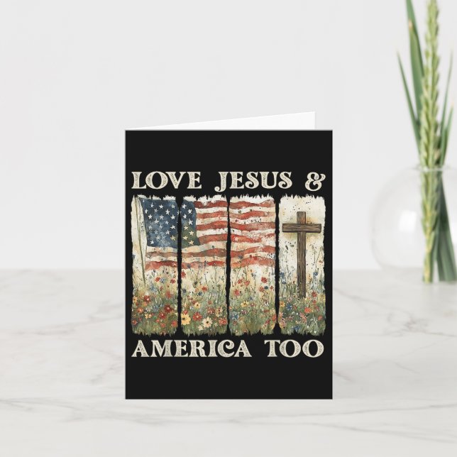 Kärlek och Jesus Amerika fram till 4:e juli Wildbl Kort (Framsida)