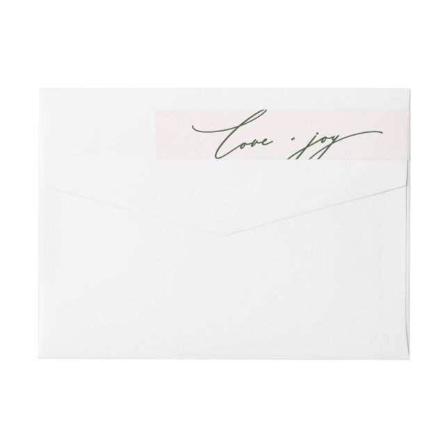 Kärlek och Joy Calligraphy  Rosa Returadress Etikettband (Baksidan)