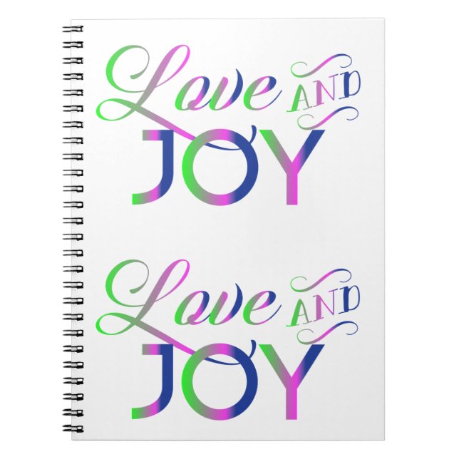 Kärlek och Joy Colorful Notebook Anteckningsbok (Framsidan)