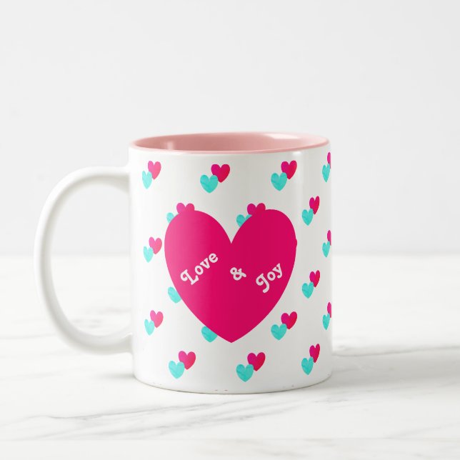 Kärlek och Joy Heart Två-Tonad Mugg (Vänster)