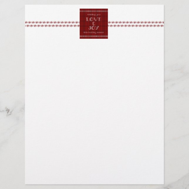 Kärlek och Joy jul Brev Papper (Framsida)