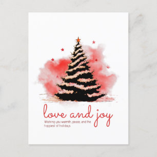 Kärlek och Joy Jul, Elegant Black & Red Helg Vykort