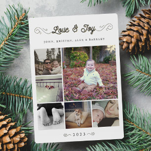 Kärlek och Joy   jul - multifoto-kollage Julkort